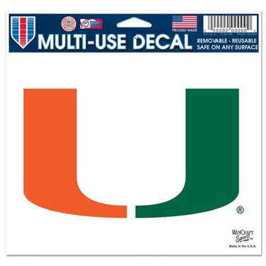 Wincraft NCAA University of Miami (Florida) Multi-Use Colored Decal, 5" x 6