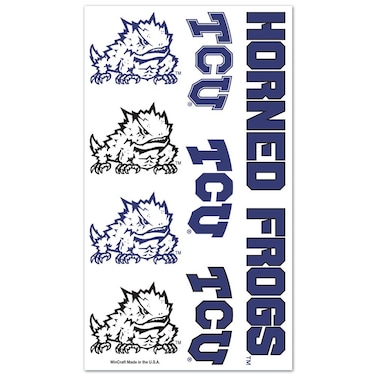 TCU Horned Frogs Official NCAA 4" x 7" Sheet of Temporary Tattoos