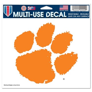 NCAA Clemson University Multi-Use Colored Decal, 5" x 6