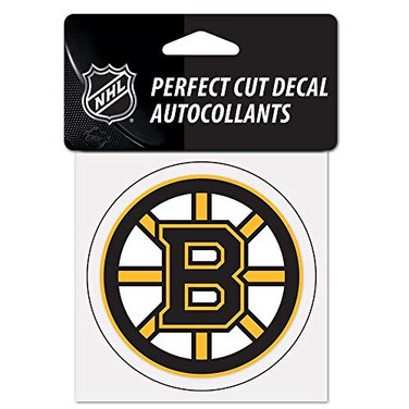 NHL Boston Bruins 21861010 Perfect Cut Color Decal, 4" x 4", Black