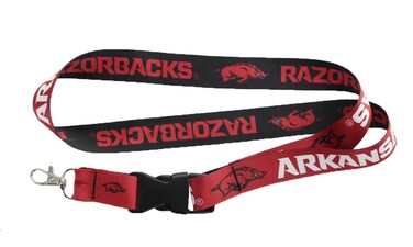University of Arkansas Razorbacks "Wood Pig Sooie" NCAA College Sports Team Detachable Lanyard with Key Ring
