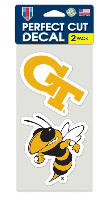 Wincraft NCAA Georgia Tech Perfect Cut Decal (Set of 2), 4" x 4