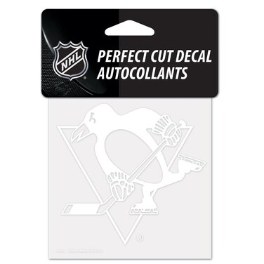 Wincraft NHL Pittsburgh Penguins 42324010 Perfect Cut Decal, 4" x 4", White