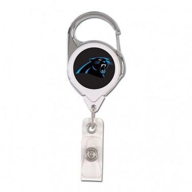 WinCraft NFL Carolina Panthers Retractable 2S Prem Badge Holders, Black