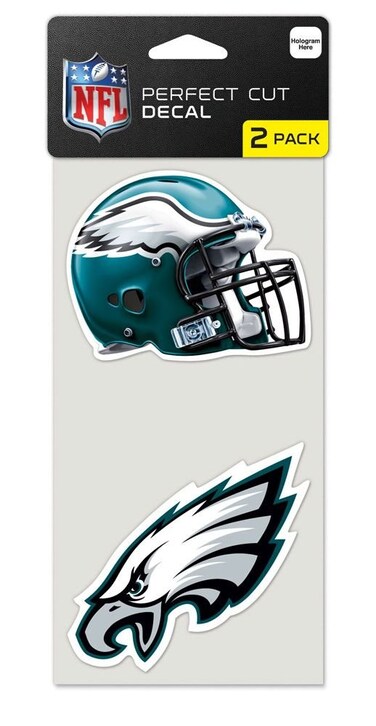 Wincraft NFL Philadelphia Eagles Perfect Cut Decal (Set of 2), 4" x 4", Black