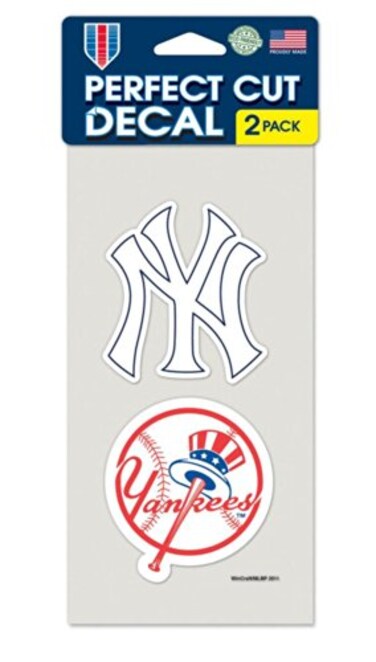 MLB New York Yankees 47646011 Perfect Cut Decal (Set of 2), 4" x 4