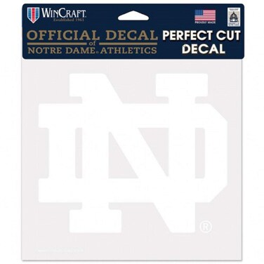 NCAA Notre Dame Fighting Irish Perfect Cut Decal 8" x 8" White