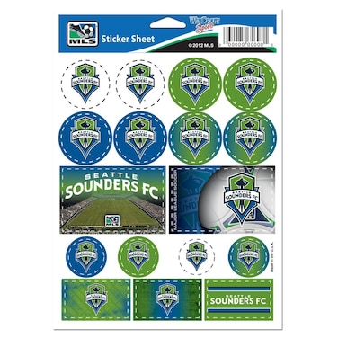 Wincraft Soccer Seattle Sounders Vinyl Sticker Sheet, 5" x 7