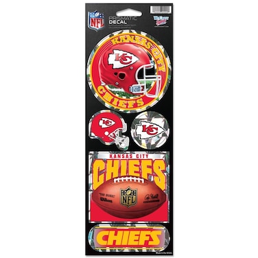 NFL Kansas City Chiefs Prismatic Stickers, Team Color, One Size