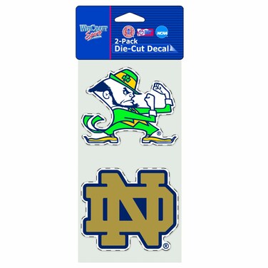 WinCraft NCAA Notre Dame Fighting Irish 2-Piece Die Cut Decal, 4" X 8