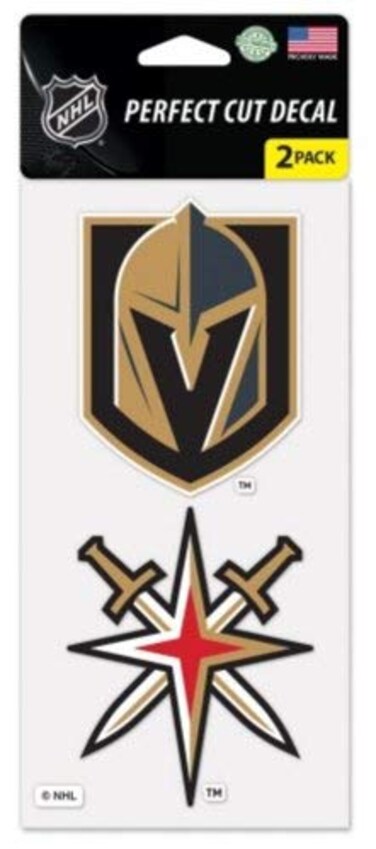 NHL Vegas Golden Knights Nhl 2 Piece Die Cut Decal, Black, 4 x 8