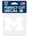 NCAA University Michigan Wolverines 4"x4" inch White Decal