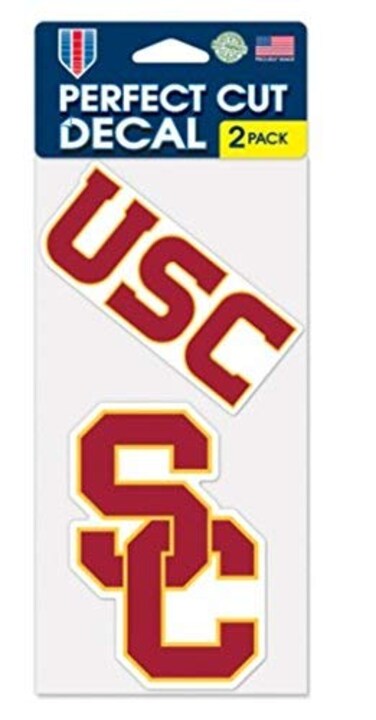 NCAA USC Trojans Color Outdoor Perfect Cut Decal (Set of 2), 4" x 4" by Wincraft