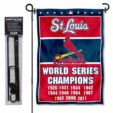 WinCraft St. Louis Cardinals 11 Time Champions Garden Flag and Pole Stand Mount