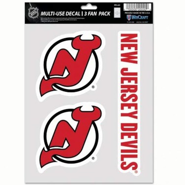 Wincraft NHL New Jersey Devils Decal Multi Use Fan 3 Pack, Team Colors, One Size