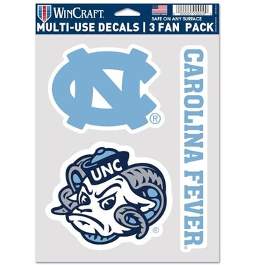 WinCraft North Carolina Tar Heels 3 Fan Pack Decals
