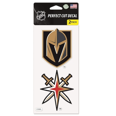 Wincraft NHL Vegas Golden Knights 4x4 Perfect Cut Set of 2 Decals, One Size, Team Color