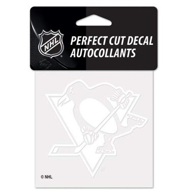 Wincraft NHL Pittsburgh Penguins 4x4 Perfect Cut White Decal, One Size, Team Color