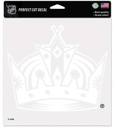 NHL Los Angeles Kings 8" x 8" Perfect Cut White Decal