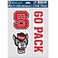 NCAA North Carolina State Wolfpack Decal Multi Use Fan 3 Pack, Team Colors, One Size
