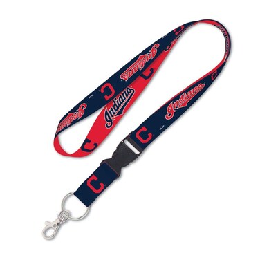 WinCraft Indians Navy and Red Lanyard with Detachable Buckle, 1