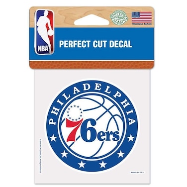 Wincraft NBA Philadelphia 76ers 4x4 Perfect Cut Color Decal, Team Colors, One Size