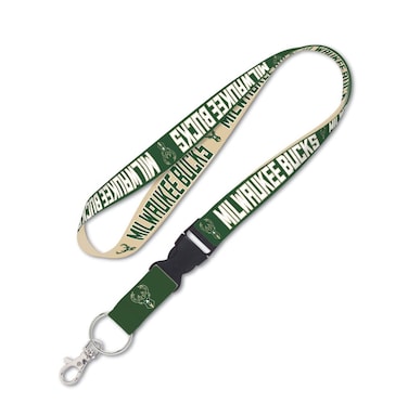 NBA Milwaukee Bucks Lanyard with Detachable Buckle, 1-Inch