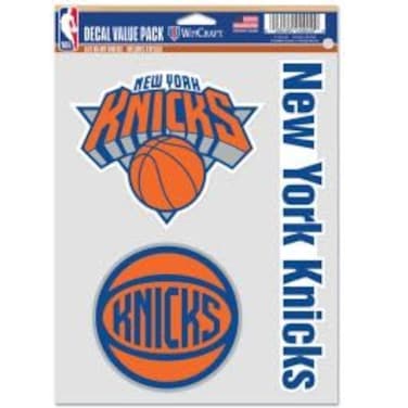 Wincraft NBA New York Knicks Decal Multi Use Fan 3 Pack, Team Colors, One Size