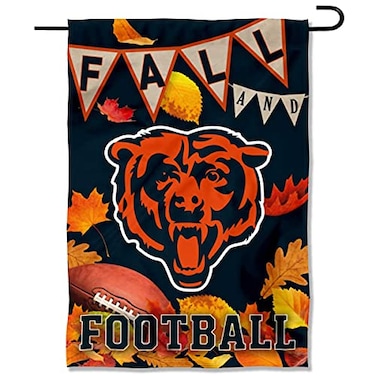 WinCraft Bears Fall Leaves Decorative Football Garden Flag Double Sided Banner