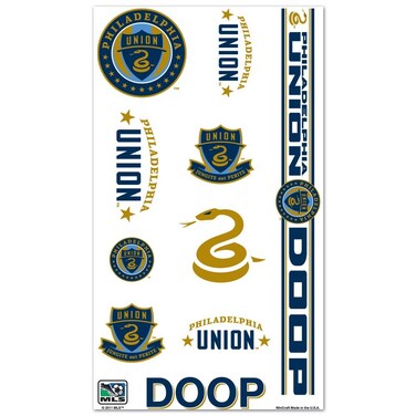 WinCraft Philadelphia Union Official MLS 4 inch x 7 inch Temporary Tattoos by 499738