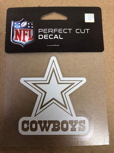 Wincraft NFL Dallas Cowboys 4x4 Perfect Cut White Decal, One Size, Team Color