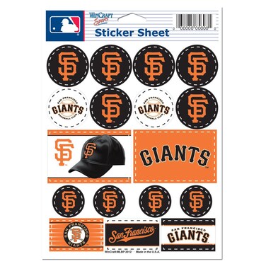 Wincraft MLB San Francisco Giants Vinyl Sticker Sheet, 5" x 7