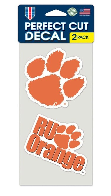 Wincraft NCAA Clemson University Perfect Cut Decal (Set of 2), 4" x 4