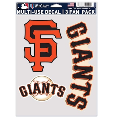 Wincraft MLB San Francisco Giants Decal Multi Use Fan 3 Pack, Team Colors, One Size