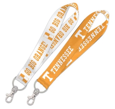 WinCraft NCAA University Tennessee Volunteers 1" Inch Lanyard Key Strap, Metal Ring, Orange, White, OSFA