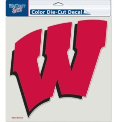 NCAA Wisconsin Badgers Die-Cut Color Decal, 8"x8", Team Color