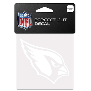 WinCraft NFL Arizona Cardinals 4x4 Perfect Cut White Decal, One Size, Team Color