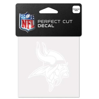 Wincraft NFL Minnesota Vikings 4x4 Perfect Cut White Decal, One Size, Team Color