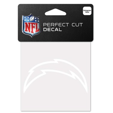 Wincraft NFL Los Angeles Chargers 4x4 Perfect Cut White Decal, One Size, Team Color