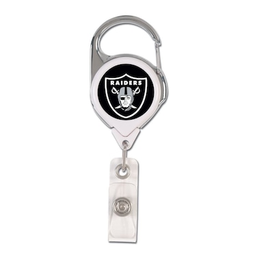 WinCraft NFL Oakland Raiders Retractable Premium Badge Holder, Team Color, One Size