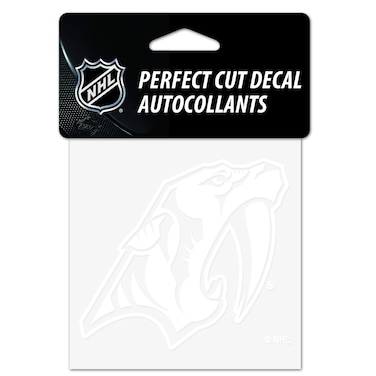 Wincraft NHL Nashville Predators 4x4 Perfect Cut White Decal, One Size, Team Color