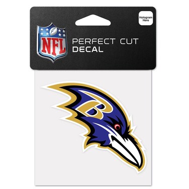 Wincraft NFL Baltimore Ravens 63037011 Perfect Cut Color Decal, 4" x 4", Black