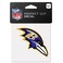 Wincraft NFL Baltimore Ravens 63037011 Perfect Cut Color Decal, 4" x 4", Black