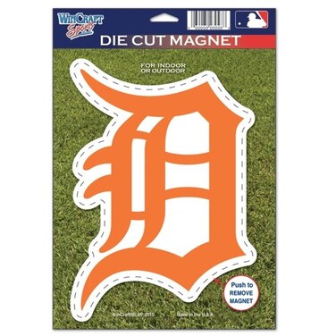 MLB Detroit Tigers 82766010 Die Cut Logo Magnet, Small, Black