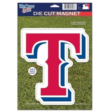 MLB Texas Rangers 82770010 Die Cut Logo Magnet, Small, Black
