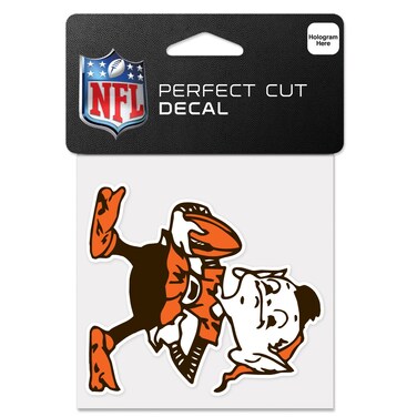 WinCraft Cleveland Browns Brownie The Elf Historic Logo Logo 4'' x 4'' Color Perfect Cut Decal