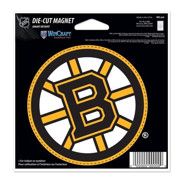 WinCraft Boston Bruins Official NHL 4.5 inch x 6 inch Car Magnet by 285263