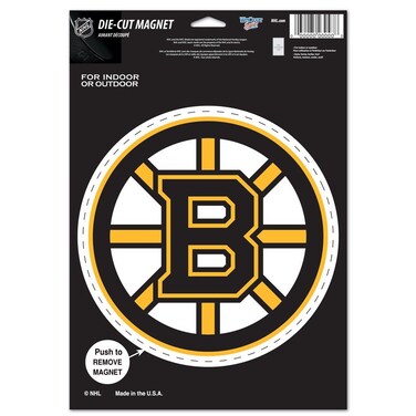 WinCraft NHL Boston Bruins 85636010 Die Cut Logo Magnet, Small, Black