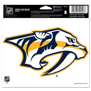 WinCraft NHL Nashville Predators 20533011 Multi-Use Colored Decal, 5" x 6