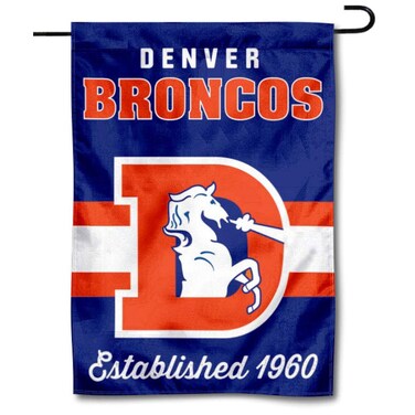 WinCraft Broncos Throwback Retro Vintage Garden Flag Double Sided Banner